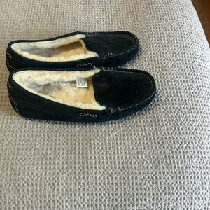 UGG Black Moccasins with Cream Lining
